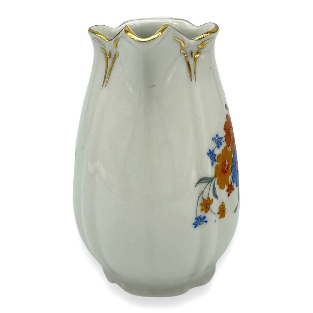 VTG Porcelain Creamer‎ Germany US Zone Double Side Floral Designs Gold Trim 4.5" - Picture 6 of 11